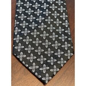 Mario Masotti Italy - New York Black Gray Hand Made Men’s Neck Tie Made In China